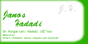 janos hadadi business card